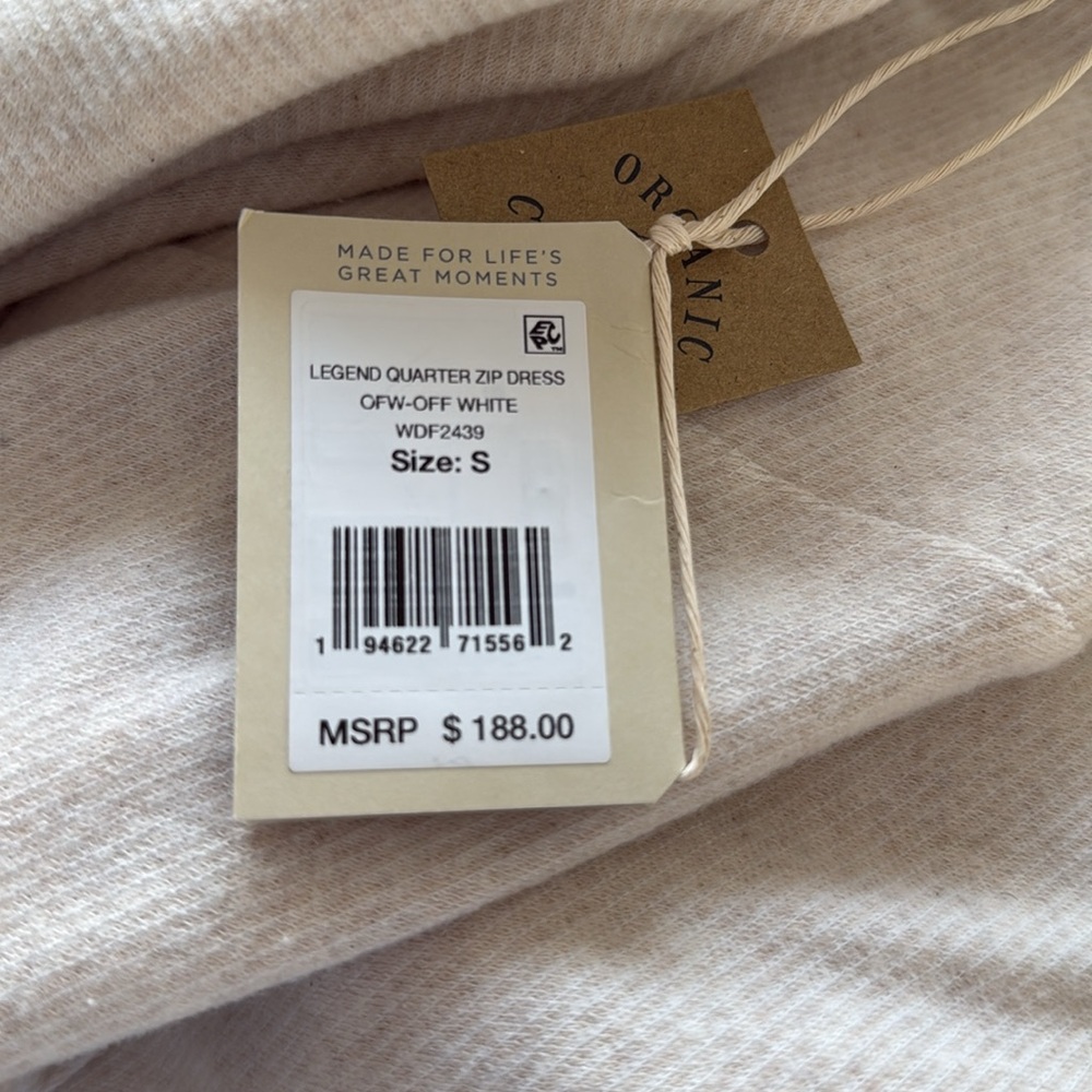Faherty Legend Quarter Zip Dress Off White NWT size small - Picture 5 of 11